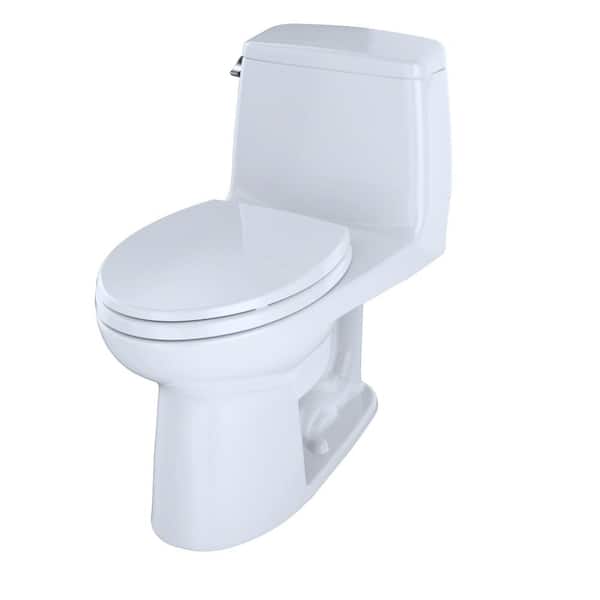Toto Ultimate 1 Piece 1 6 Gpf Single Flush Elongated Toilet In Cotton White Seat Included Ms 01 The Home Depot Toto Ultimate 1 Piece 1 6 Gpf Single Flush Elongated Toilet In Cotton White Seat Included Ms 01 The Home Depot