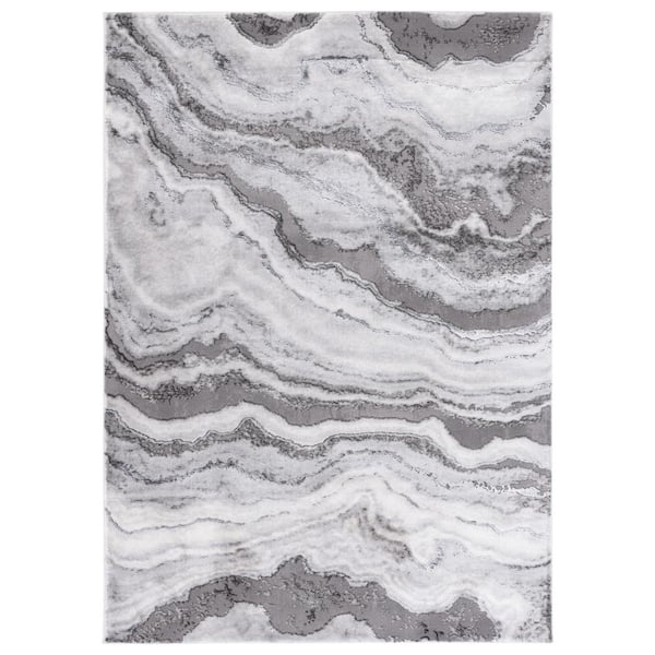 SAFAVIEH Craft Gray 4 ft. x 6 ft. Marbled Abstract Area Rug