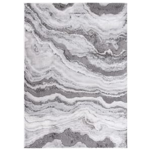 Craft Gray 5 ft. x 8 ft. Marbled Abstract Area Rug