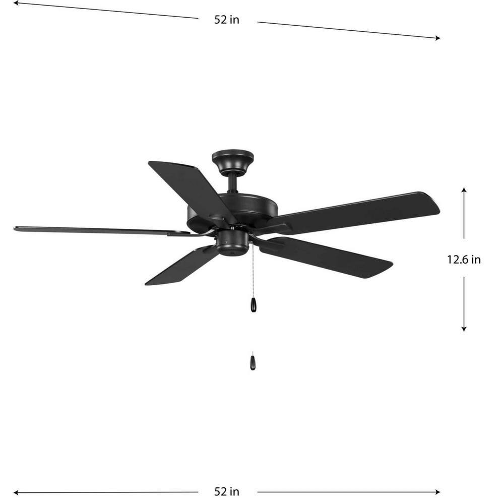 Graphite 52" 5-Blade Ceiling Fan with Reversible Blades