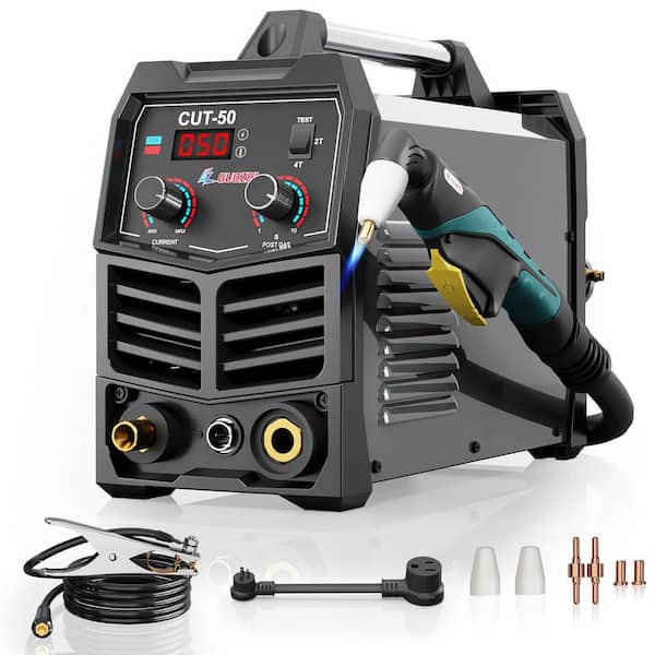 50 Amp Pilot Arc Inverter Plasma Cutter for Metal, Dual Voltage 110V/220V 3/4 in. Clean Cut