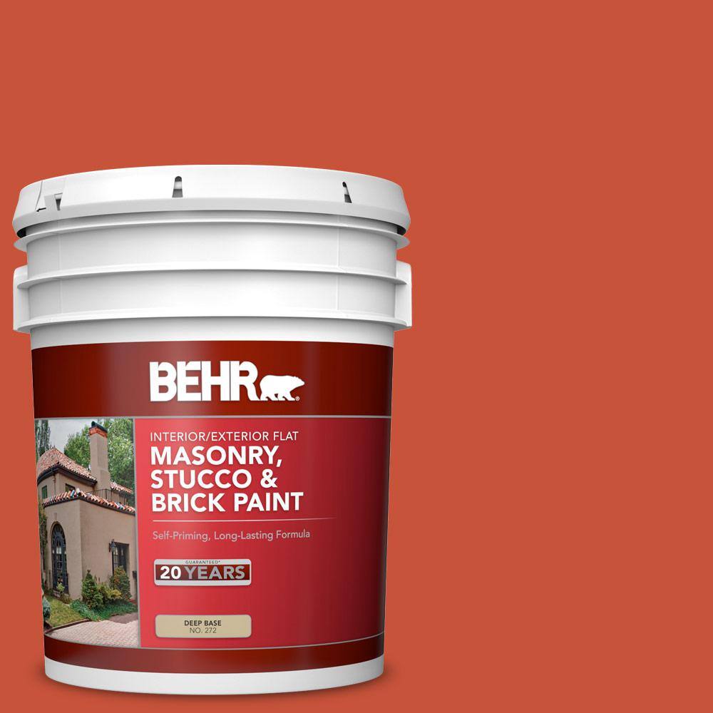 5 gal. #BIC-31 Fire Coral Flat Interior/Exterior Masonry, Stucco and Brick 
