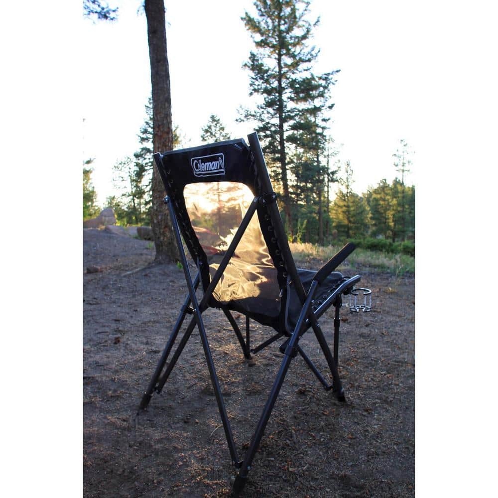 Coleman Black Steel Suspension Camping Chair with Arms