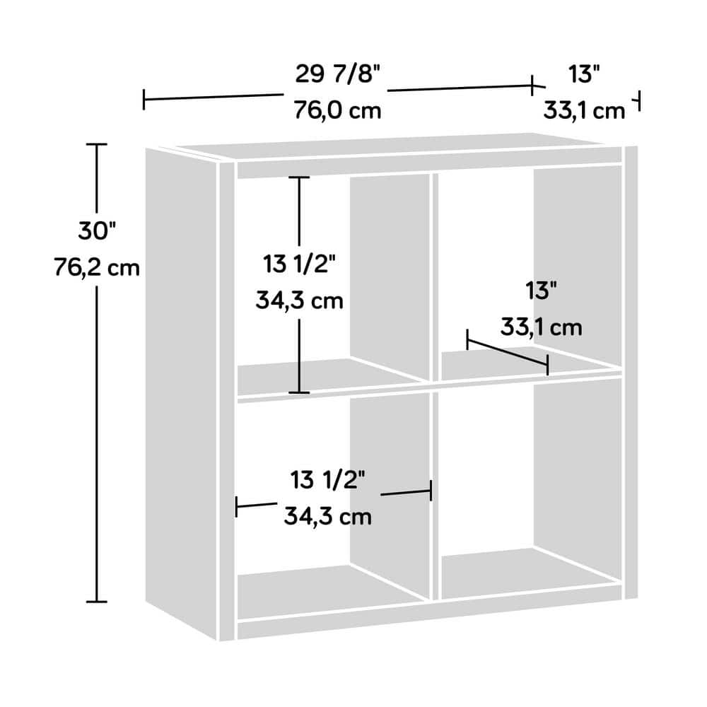 Mystic Oak 4-Cube Organizer Storage Bookcase
