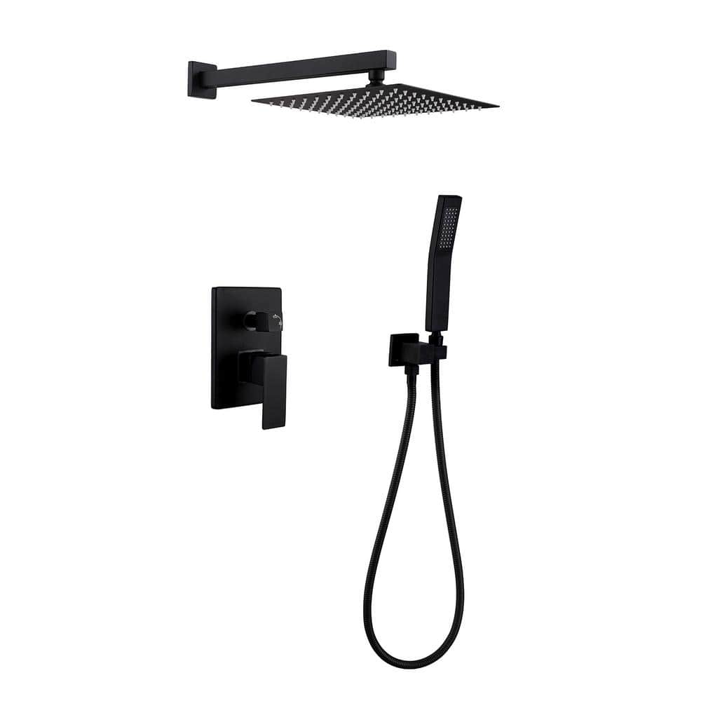 Single Handle 2-Spray 10 in. Shower Faucet 1.5 GPM with High Pressure in Ma