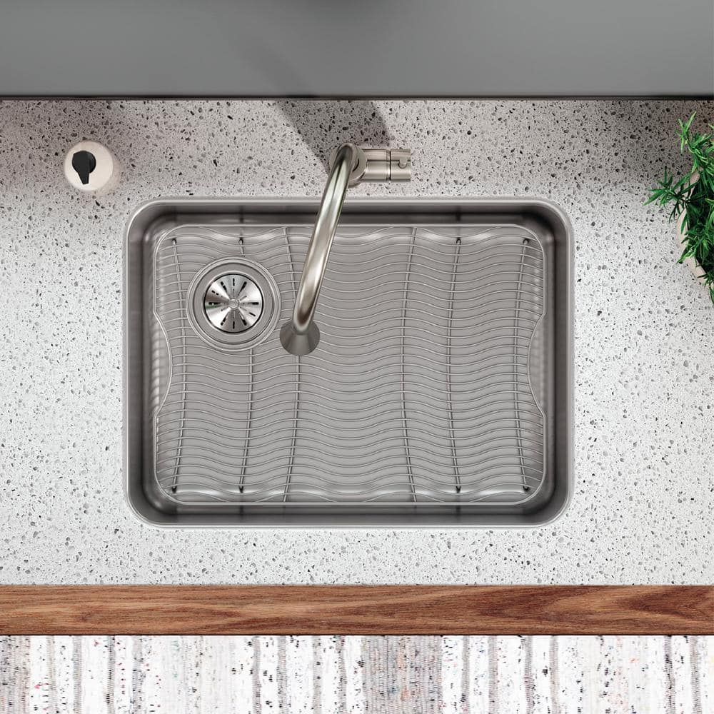 Stainless Steel Sink Grid with Rear Left Drain Opening