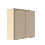 Slim Shaker Assembled 30 in. W x 30 in. H x 12 in. D Wall Kitchen Cabinet in Natural Wood by LIFEART CABINETRY
