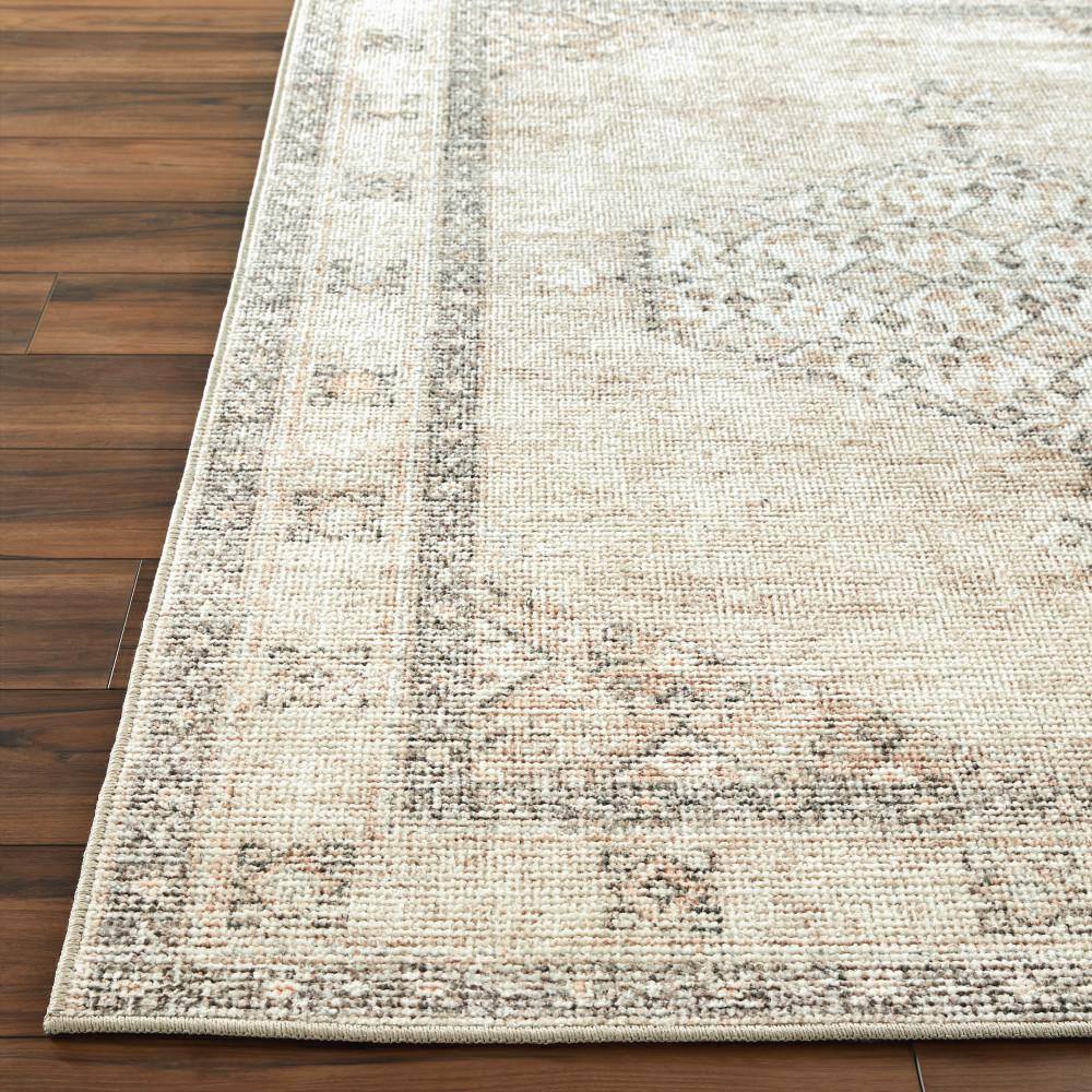 Lila 8' x 10' Beige and Brown Polyester Rectangular Area Rug
