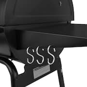Charcoal Grill in Black with Offset Smoker and Side Table