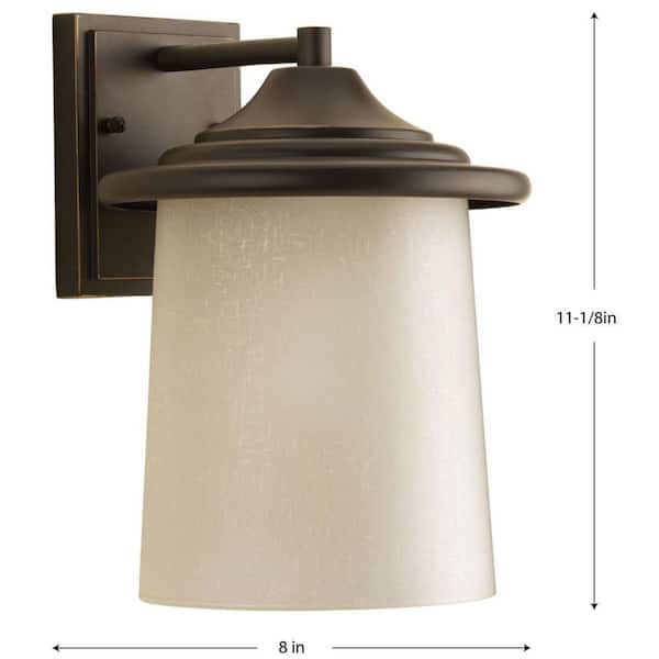 Progress Lighting Essential Antique Bronze Transitional Etched Glass Lantern Pendant Light