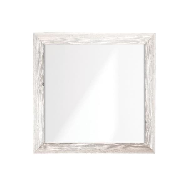BrandtWorks Restoration White Framed Wall Mirror 32 in. W x 32 in. H
