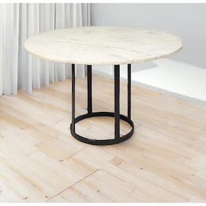 Black and White Marble 48 in. Pedestal Dining Table Seats 2