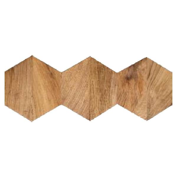 1 ft x 1.5 ft Honeycomb Solid Teakwood 3D Wall Panel SAMPLE (Natural)