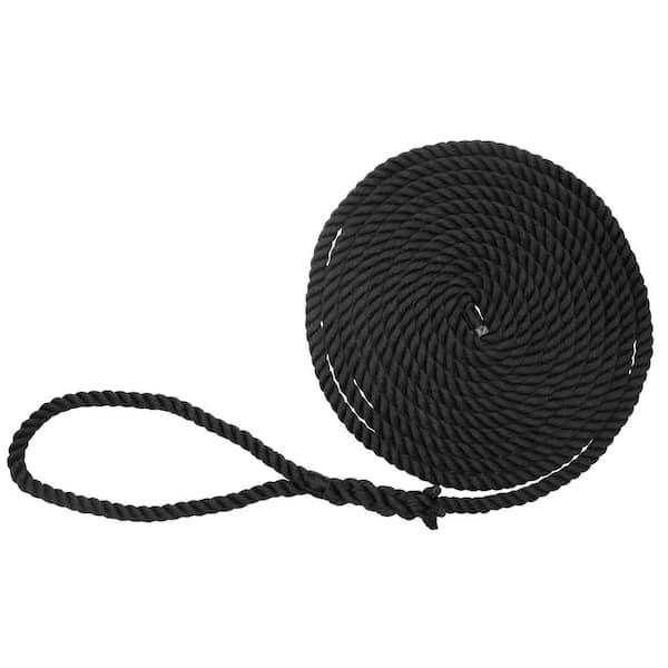 Extreme Max 3006.2867 BoatTector 5/8 D x 35' L Black Nylon Twisted Dock Line