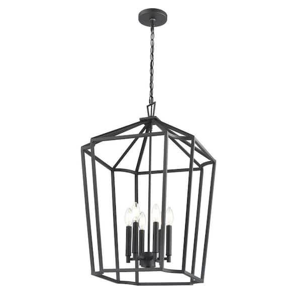 Hylena 18.5 in. Wide 6-Light Pendant-Textured Black
