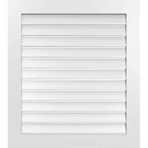 34 in. x 38 in. Vertical Surface Mount PVC Gable Vent: Functional with Standard Frame