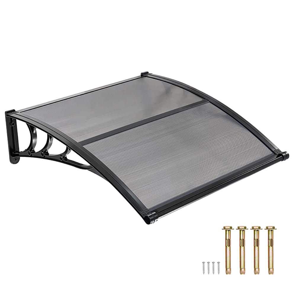 Awnings for Door Entrance, Overhang Polycarbonate Door Canopy for Porch Patio, Smoky Gray, Rain Snow Sun Protection price history on PriceWatchPro