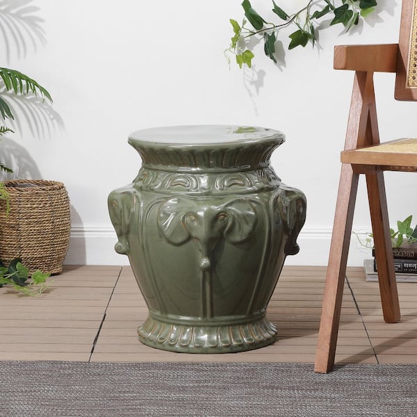 Antique garden/シャベルのスツール/Green/  ガーデン JONATHAN Y Anita 18 in. Classic Vintage Ceramic Indoor/Outdoor 4