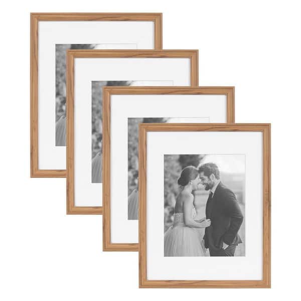 Kate and Laurel Adlynn 11 in. x 14 in. Brown Picture Frame (Set of 4)