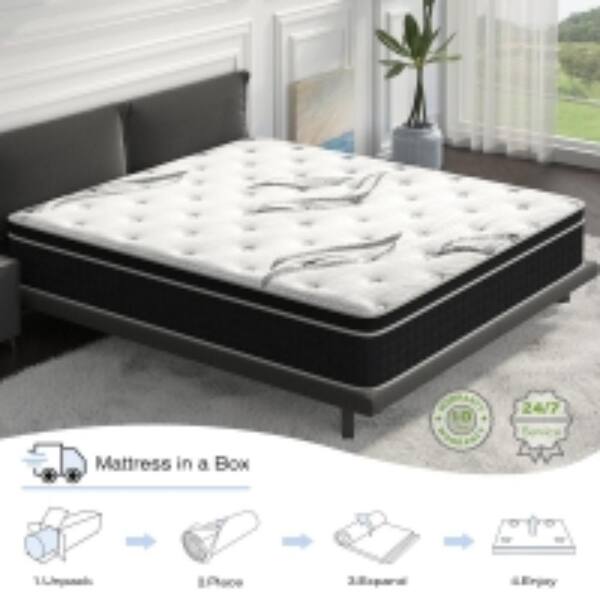 Full Medium Memory Foam 12 in. Hybrid Mattress Bed-in-a-Box