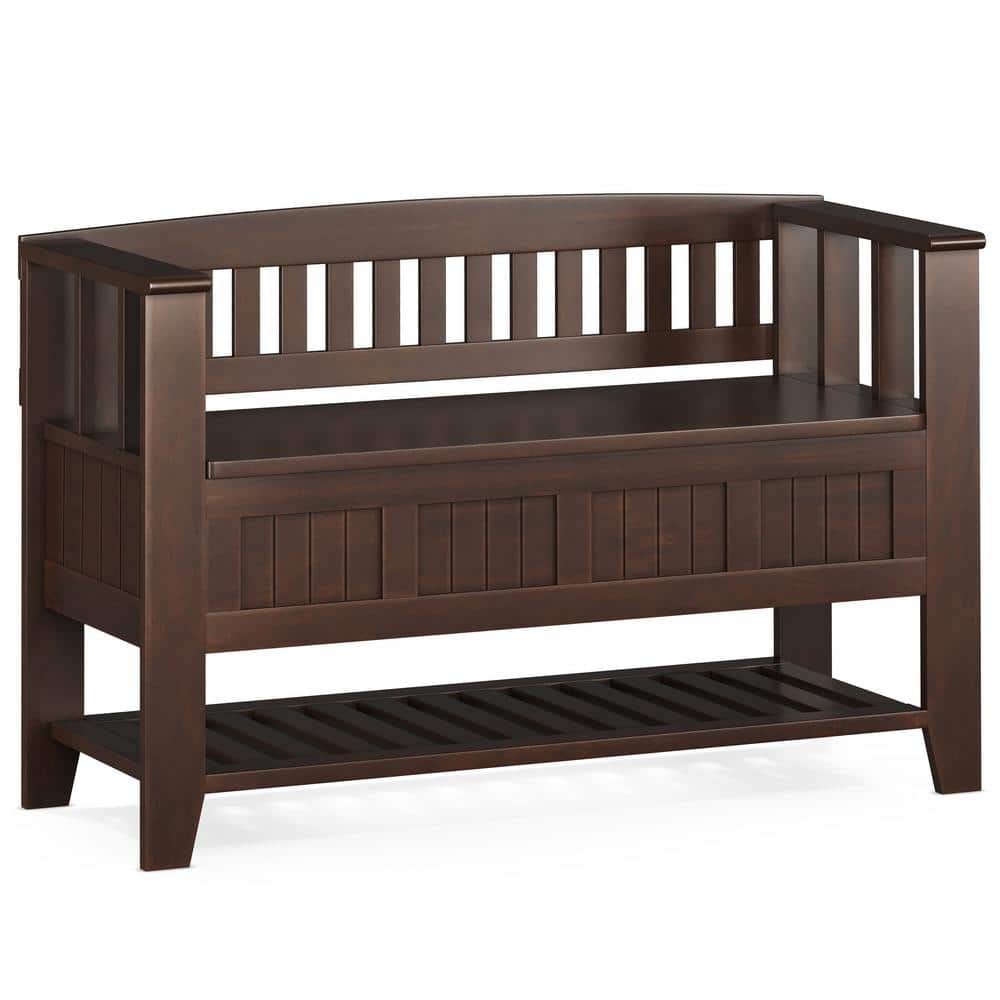 Simpli Home 27 in. H X 48 in. W X 17 in. D Acadian Brunette Brown ...