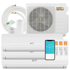 27K BTU(27000 BTU ASHRAE) 3-Zone 9K BTU 19 SEER2 Mini Split Air Conditioner Work with Alexa