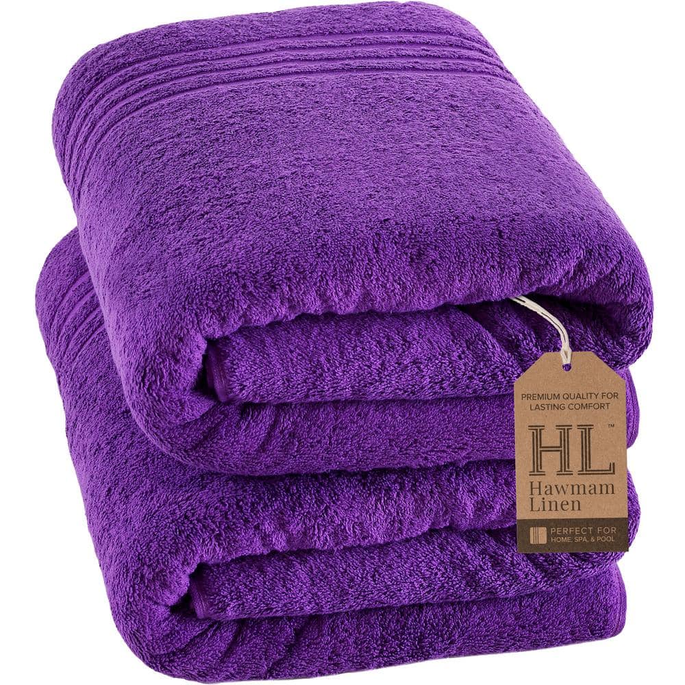 Hawmam Linen Jumbo Large Bath Sheets Towels 2-Pack Soft and Absorbent, Premium Quality 100% ...