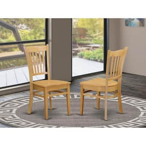 Oak Wooden Seat Slat Back Dining Chair (Set of 2)