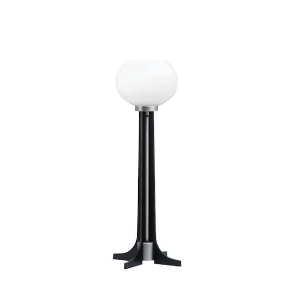 Unbranded Delgado 22 in. Graphite Matte Black Accent Lamp White Muslin Glass Shade