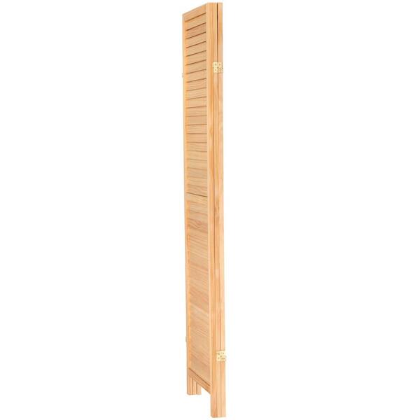 Oriental Furniture Natural 6 ft. Tall Wooden Louvered 3