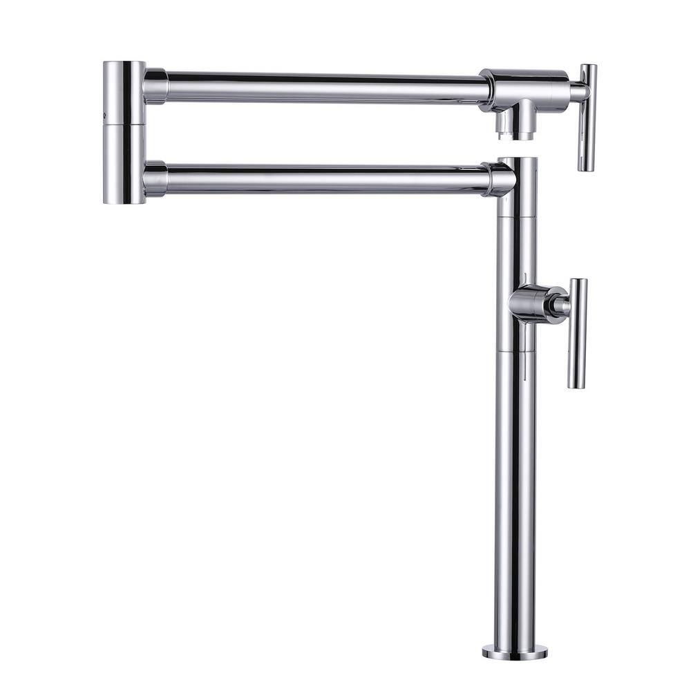 Double Handle Deck Mounted Pot Filler with Aerator in Chrome price history on PriceWatchPro