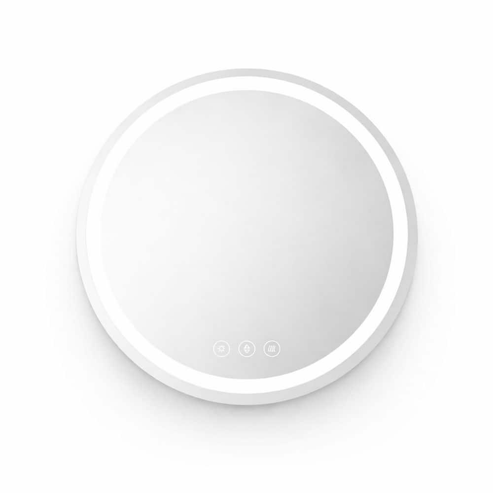 28 in. W x 28 in. H Round Frameless LED Lighted Antifog Dimmable 3-Color Touch Wall Mount Bathroom Vanity Mirror price history on PriceWatchPro
