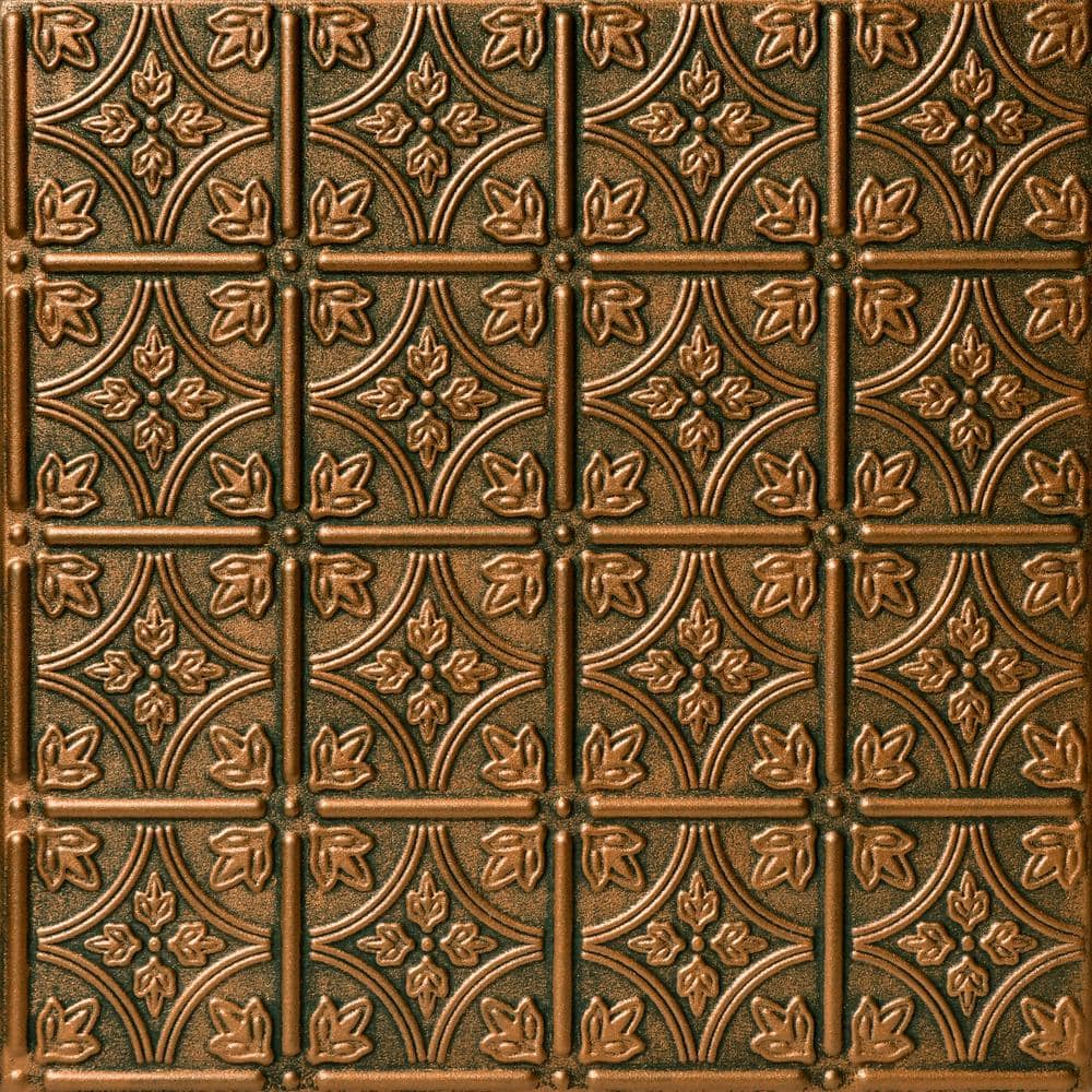 Emmas Flowers Antique Bronze 1.6 ft. x 1.6 ft. Decorative Foam Glue Up Ceil