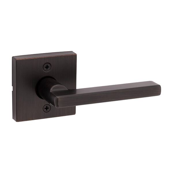 Kwikset Halifax Dummy Door Handle - Matte Black Non-Turning Lever For Closets, Pantries & Double Doors