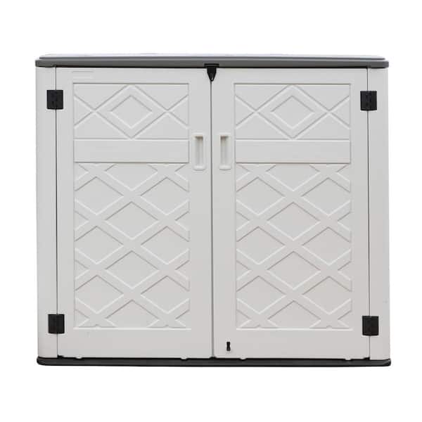 WELLFOR Modern 54 in. W x 35 in. D x 47 in. H Plastic (HDPE) Outdoor  Storage Cabinet (shelves not included) JY-YT006AM - The Home Depot