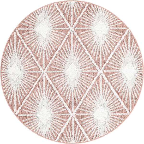 Boho Lilah Pink 5 ft. 3 in. x 5 ft. 3 in. Area Rug