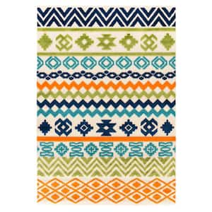 Troyes Contemporary Bohemian Multi 5 ft. x 7 ft. Indoor/Outdoor Area Rug