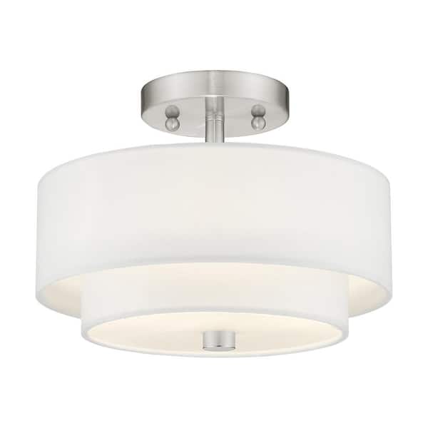 AVIANCE LIGHTING Claremont 2 Light Brushed Nickel Semi Flush Mount