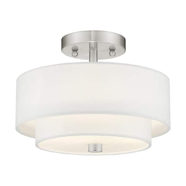 Claremont 2 Light Brushed Nickel Semi Flush Mount