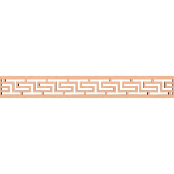 Ekena Millwork Tulum Fretwork 0.375 in. D x 46.5 in. W x 6 in. L Alder Wood Panel Moulding