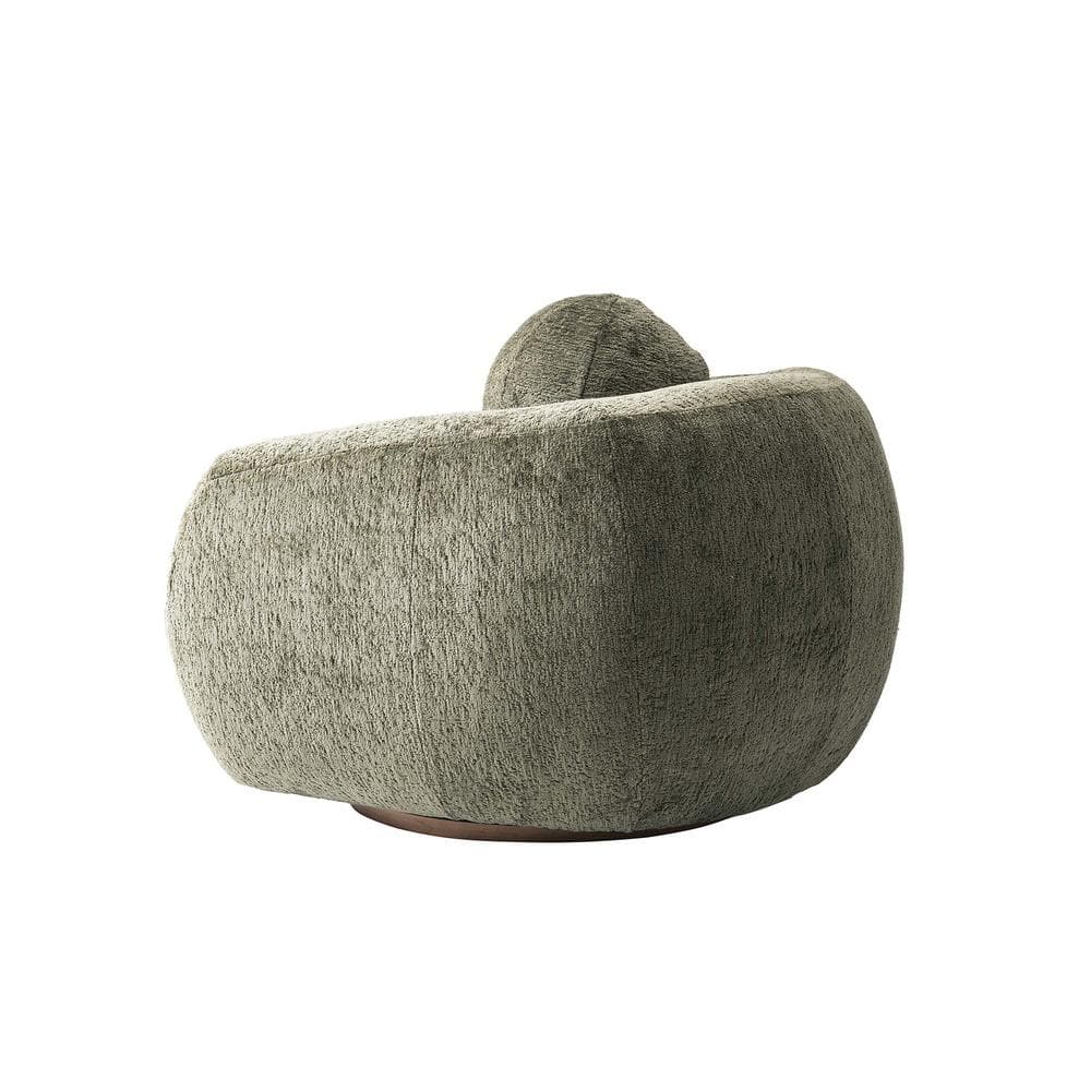 Tribeca Olive Green Chenille Swivel Accent Chairs with Wood Base, Set of 2
