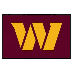 Washington Commanders Maroon 4 ft. x 6 ft. Logo Mat Area Rug