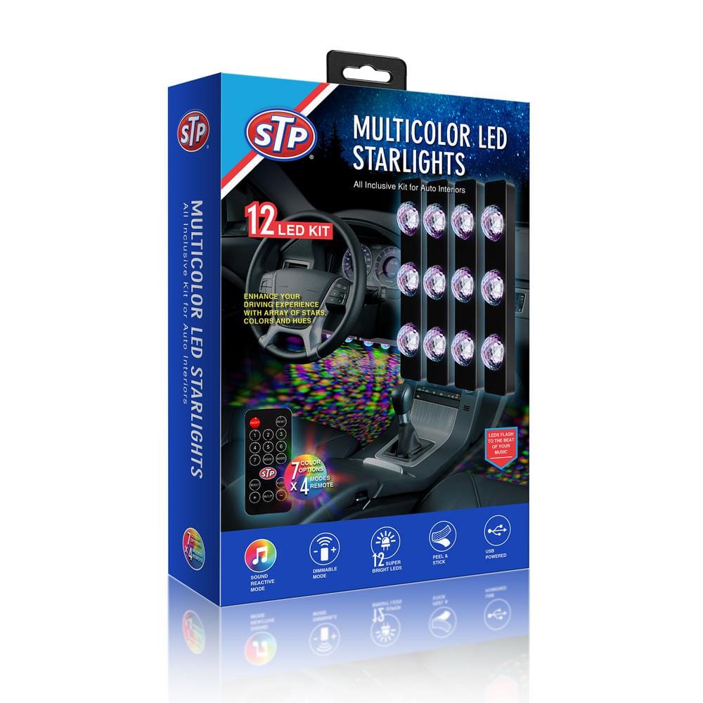 STP Multi-Color Car Interior LED Starlight Kit, Customizable,  Sound-Reactive (4-Pack) SIL1-1001-RGB - The Home Depot