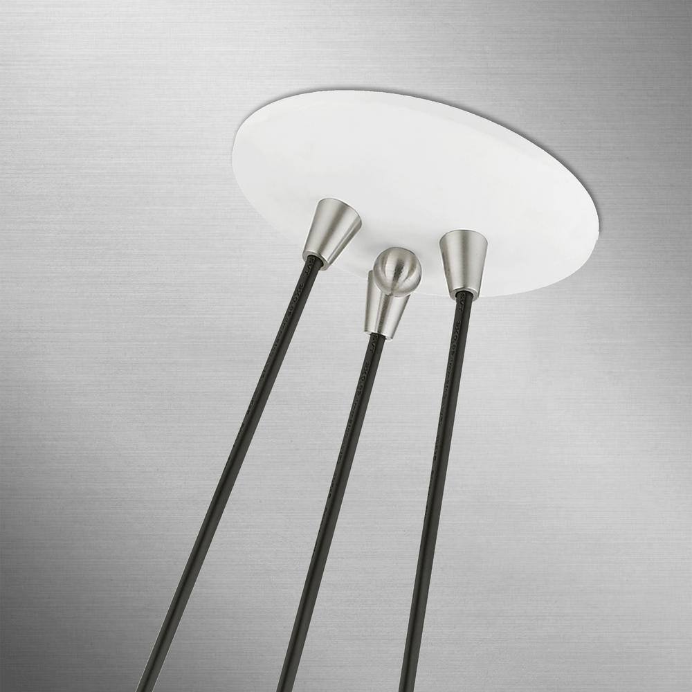 Waldorf White and Gold Steel Teardrop Cluster Pendant Light