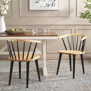 Blanchard Natural/Black 17 in. Wood Dining Chair Set of 2