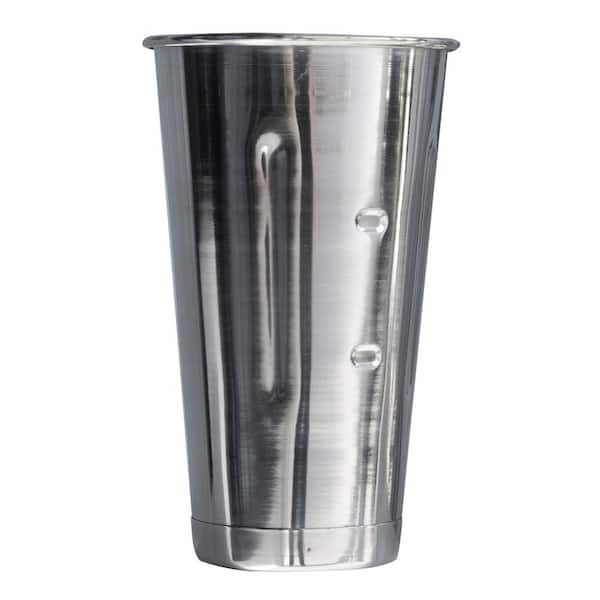 Choice 30 oz. Stainless Steel Malt Cup with Black Plastic Handle