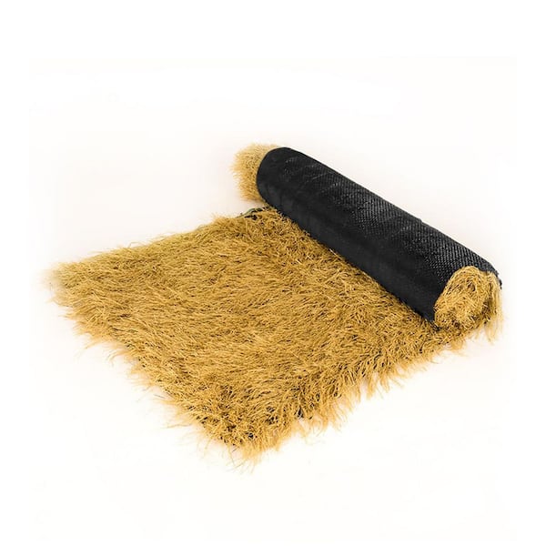 39.4 x 78.7 in. Composite Synthetic Thatch Roll-PE Plus PP Thatch Carpet for Patio Garden and Landscape Wall Decor