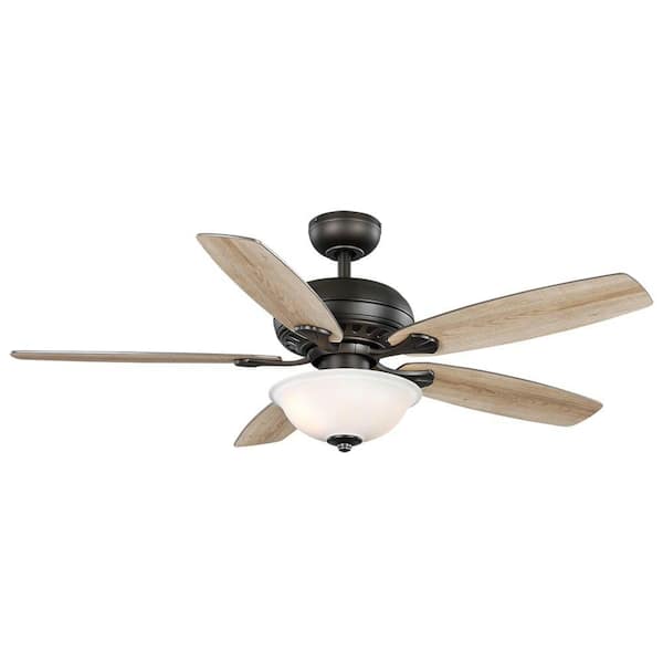 Southwind II 52 in. Indoor LED Bronze Ceiling Fan with Light Kit, Reversible Blades and Remote Control