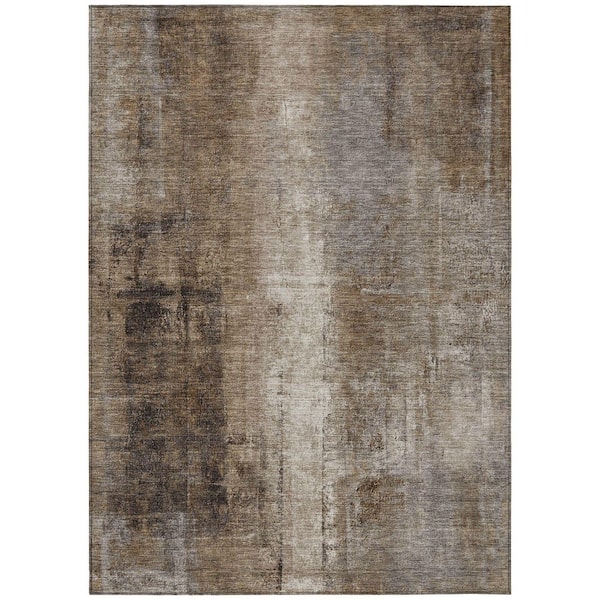 Chantille Machine Washable Indoor/Outdoor Abstract ACN1980 Brown 10 ft. x 14 ft. Area Rug