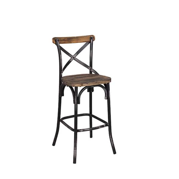 Acme Furniture Zaire Walnut and Antique Black Stationary Bar